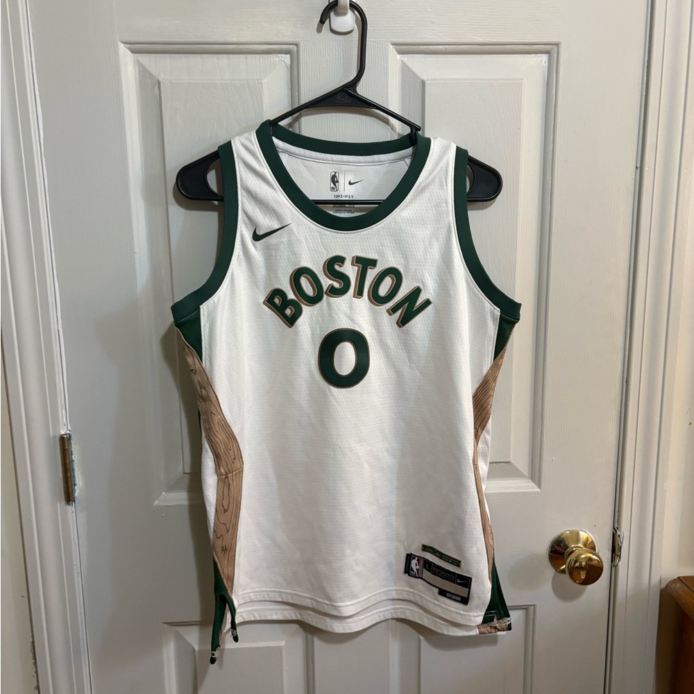 Nike Boston White and Green Basketball Jersey